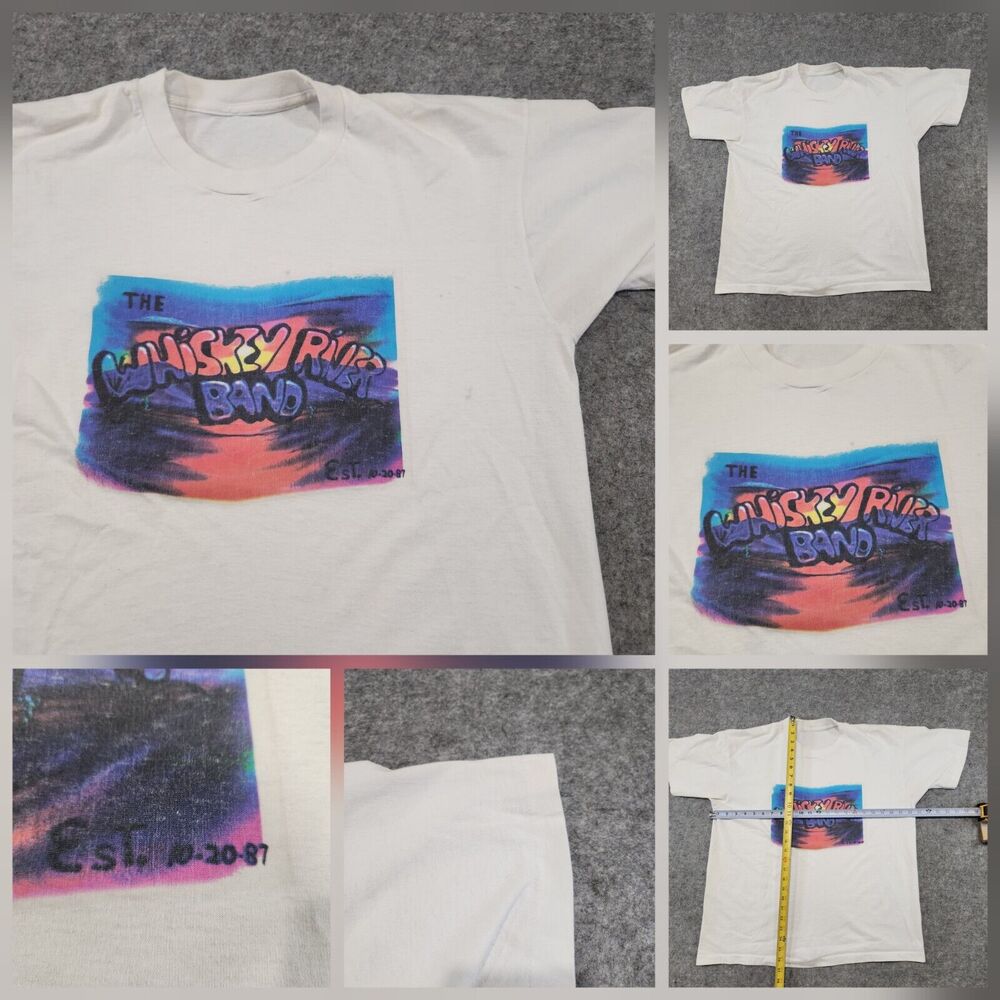 VTG 1980s 80s Whiskey River Band Mens XL? Tour Concert Single Stitch T Shirt